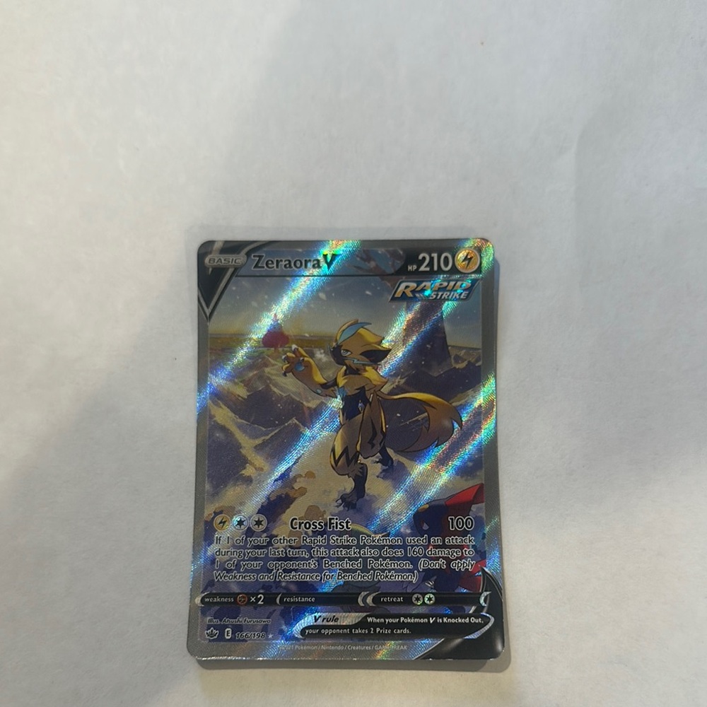 Pokemon Trading Card - Zeraora V - Blue and Gold